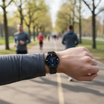 Sleep tracking data on smartwatch screen